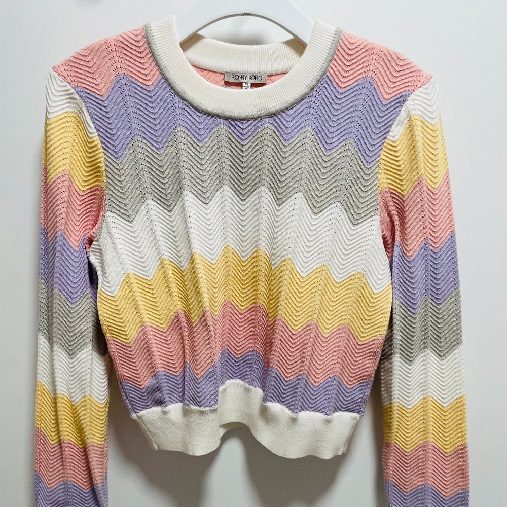 Ronny Kobo Collection Jada Chevron Sweater Size XL
